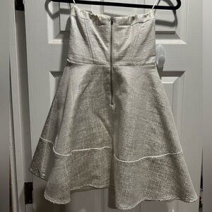 Express Elegant White and Silver Metallic Women's Mini Dress